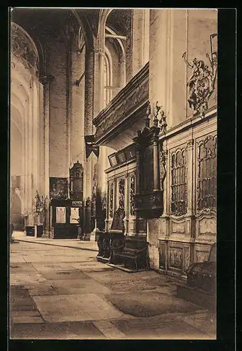 AK Danzig / Gdansk, Inneres der Marienkirche