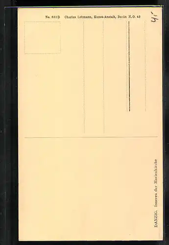 AK Danzig / Gdansk, Inneres der Marienkirche