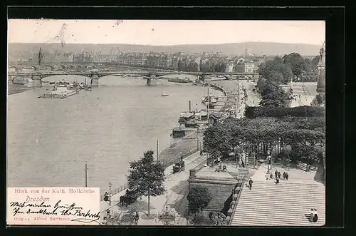 AK Dresden, Blick von der Kath. Kirche