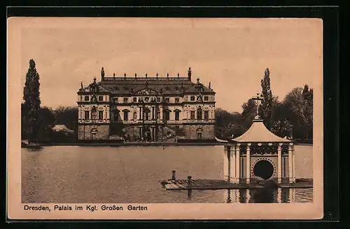 AK Dresden, Palais im Kgl. Grossen Garten