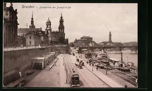 AK Dresden, Landeplatz der Dampfschiffe