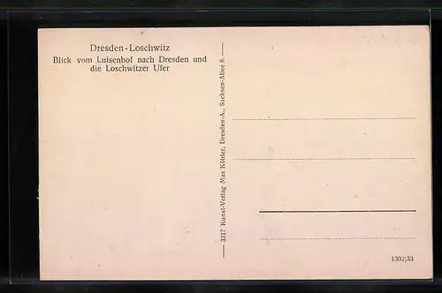 AK Dresden-Loschwitz, Blick vom Luisenhof nach Dresden