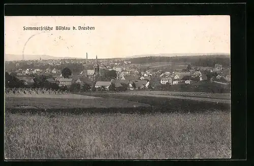 AK Bühlau b. Dresden, Totalansicht aus der Ferne