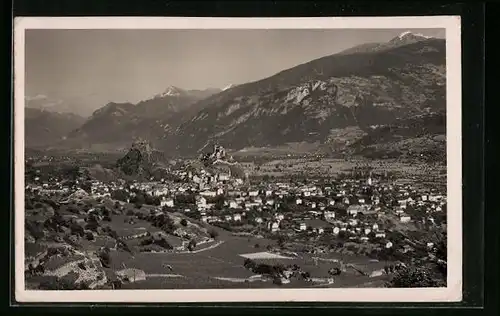 AK Sion, Ortsansicht aus der Vogelschau