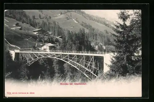 AK Adelboden, Brücke mit Bergen