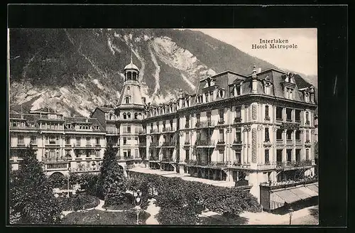 AK Interlaken, Hotel Metropole mit Park