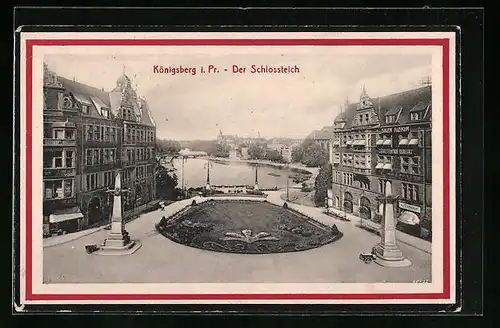 AK Königsberg, Der Schlossteich und Vorplatz