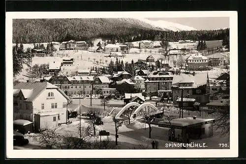 AK Spindelmühle / Spindleruv Mlyn, Ortsansicht im Winter