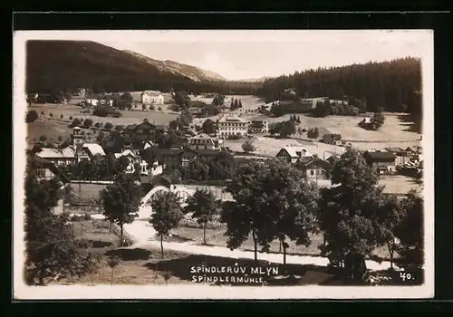 AK Spindelmühle / Spindleruv Mlyn, Ortsansicht aus der Vogelschau