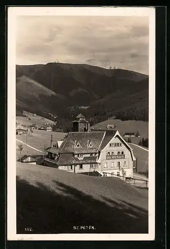 AK St. Peter, Ortsansicht mit Haus Buchberger