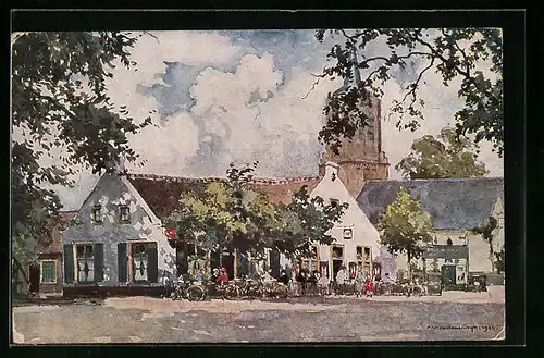 Künstler-AK Laren, Cafe-Restaurant `T Bonte Paard