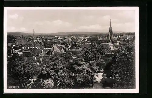 AK Siegburg, Ortsansicht mit Kirche