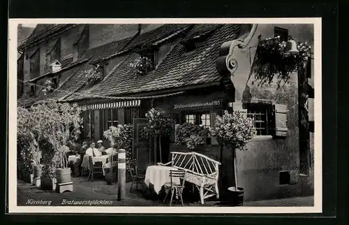 AK Nürnberg, Gasthaus Bratwurstglöcklein erbaut 1313