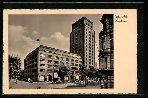 AK Köln a. Rh., Hochhaus mit Strassenpartie