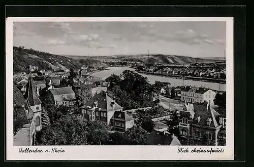 AK Vallendar a. Rhein, Ortsansicht, Blick rheinaufwärts