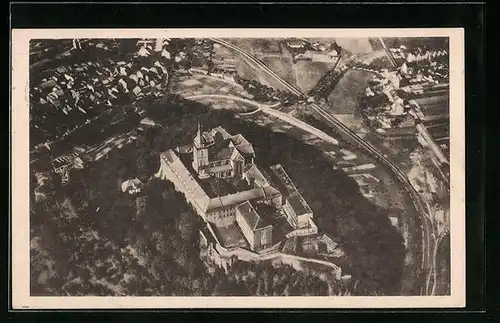 AK Siegburg, Benediktiner-Abtei aus der Vogelschau