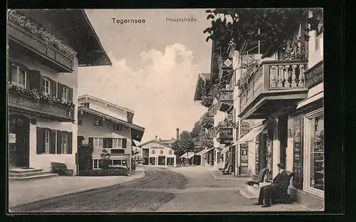 AK Tegernsee, Blick in die Haupstrasse