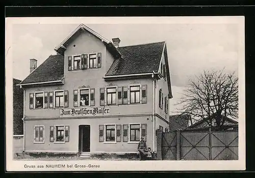 AK Nauheim b. Gross-Gerau, Gasthaus zum Deutschen Kaiser