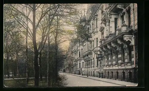 AK Fürth, Strassenpartie in der Hornschuch-Promenade
