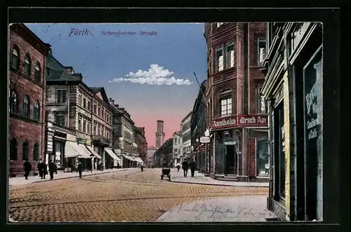 AK Fürth, Passanten in der Schwabacher Strasse