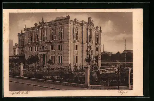AK Fürth i. B., Loge von der Strasse gesehen, Freimaurer