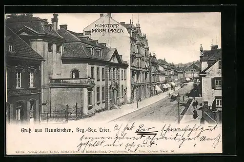 AK Neunkirchen bei Trier, Passanten in der Bahnhofstrasse