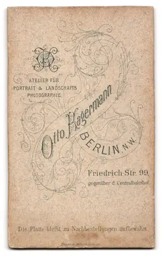 Fotografie Otto Kagermann, Berlin-NW, Friedrich-Str. 99, Eleganter Herr mit Schnauzbart