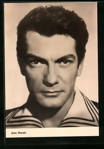 AK Schauspieler Jean Marais mit starrem Blick ins Bild