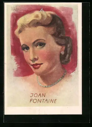 AK Schauspielerin Joan Fontaine mit Halskette