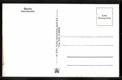 AK Berlin, Strassenbahnen auf dem Alexanderplatz