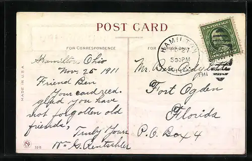 Präge-AK Truthahn mit herbstlichen Feldfrüchten, Thanksgiving