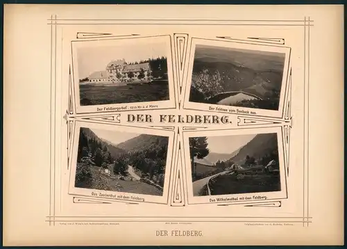 Fotografie G. Roebcke, Freiburg, Ansicht Feldberg, Feldbergerhof, Feldsee von Seebuck aus, Zastlerthal & Wilhelmsthal