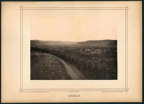 Fotografie German Wolf, Constanz, Ansicht Lörrach, Panorama vom Weinberg aus gesehen
