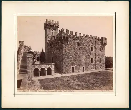 Fotografie Edizioni Brogi, Ansicht Florenz - Firenze, Castello di Vincigliata, proprieta Leader - Veduta del Mastio