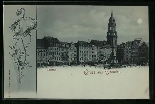 Mondschein-AK Dresden, Altmarkt