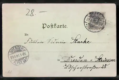 Mondschein-Lithographie Dresden, Ortsansicht von der Elbe aus mit Segelschiff und Lastkähnen