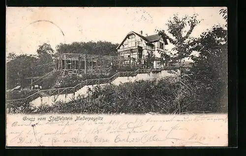 AK Niederpoyritz, Staffelstein, Villa mit Bänken