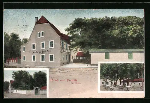 AK Poppitz b. Riesa, Gasthof zur Stadt Riesa