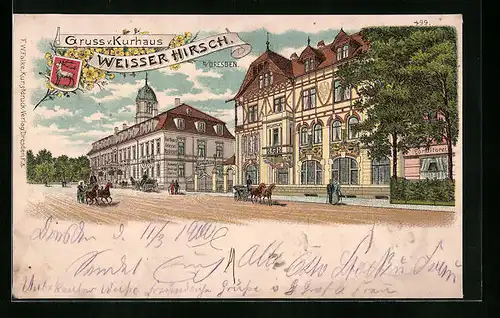 Lithographie Dresden-Weisser Hirsch, Restaurant Kurhaus