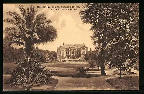 AK Dresden, Königl. Grosser Garten, Blick nach dem Palais