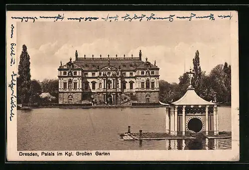 AK Dresden, Palais im Kgl. Grossen Garten