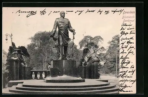 AK Dresden, Bismarck-Denkmal