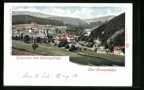 AK Ober-Krummhübel /Riesengebirge, Teilansicht