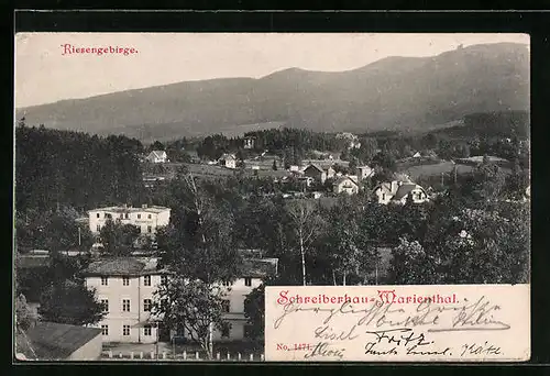 AK Schreiberhau-Marienthal /Riesengebirge, Teilansicht