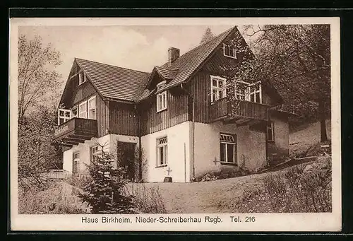 AK Nieder-Schreiberhau /Rsgb., Haus Birkheim