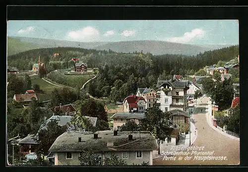 AK Schreiberhau-Mariental, Häuser an der Hauptstrasse