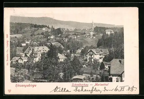 AK Schreiberhau-Marienthal, Blick auf den Ortsteil