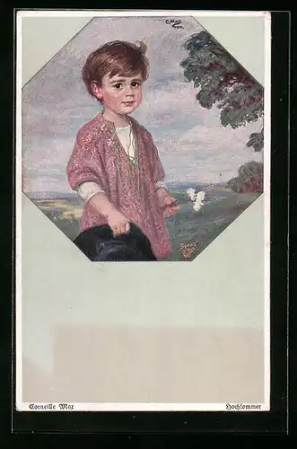 Künstler-AK Corneille Max: Hochsommer, Kleiner Bursche mit weinerlichem Blick