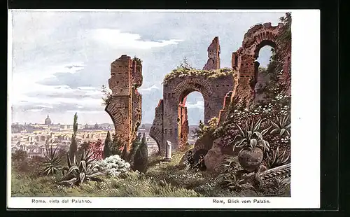 Künstler-AK Friedrich Perlberg: Rom, Blick vom Palatin auf den Ort