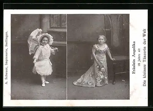AK Fräulein Angelika, 18 Jahre alt, Die kleinste Tänzerin der Welt, Liliputanerin
